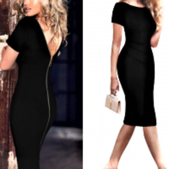 Chic black sheath dress - Picture 2 of 2